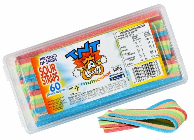 TNT Sour Mini Multicoloured Straps 60 Piece 2 TNT Sour Mini Multicoloured Straps 60 Piece - Image 2