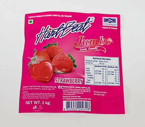 Hartbeat (Heartbeat) Strawberry Jumbo Heart Candies Bag 4 Hartbeat (Heartbeat) Strawberry Jumbo Heart Candies Bag - Image 4
