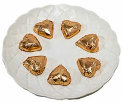 Hearts - Milk Chocolate Hearts In Rose Gold Foil 350g