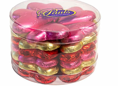 Hearts - Milk Chocolate 30g Hearts In Pink Foil Tub Of 30 2 Hearts - Milk Chocolate 30g Hearts In Pink Foil Tub Of 30 - Image 2