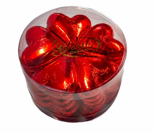 Hearts - Milk Chocolate Hearts In Red Foil 30g Tub 1 Hearts - Milk Chocolate Hearts In Red Foil 30g Tub