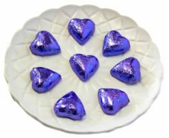 Hearts - Milk Chocolate Hearts In Mauve Foil 1kg