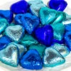 Hearts - Milk Chocolate Hearts In Mixed Blue Foils 350g