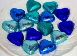 Hearts - Milk Chocolate Hearts In Mixed Blue Foils 350g -Snack Sales 2024 Hearts 20Mixed 20Blues 203