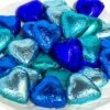 Hearts - Milk Chocolate Hearts In Mixed Blue Foils 1kg