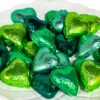 Hearts - Milk Chocolate Hearts In Mixed Green Foils 350g
