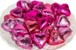 Hearts - Milk Chocolate Hearts In Mixed Pink Foils 1kg