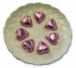 Hearts - Milk Chocolate Hearts In Light Pink Foil 1kg
