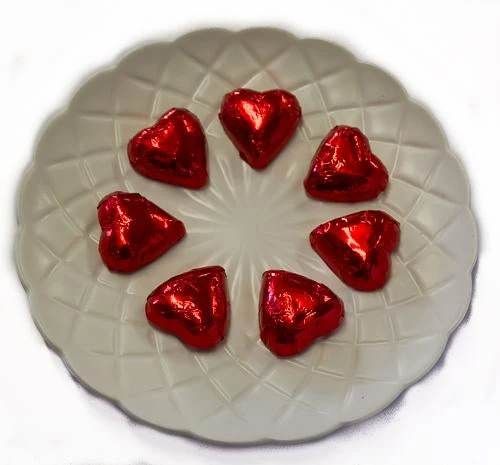 Hearts - Milk Chocolate Hearts In Red Foil 1kg 1 Hearts - Milk Chocolate Hearts In Red Foil 1kg