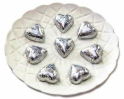 Hearts - Milk Chocolate Hearts In Silver Foil 350g