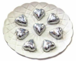 Hearts - Milk Chocolate Hearts In Silver Foil 1kg