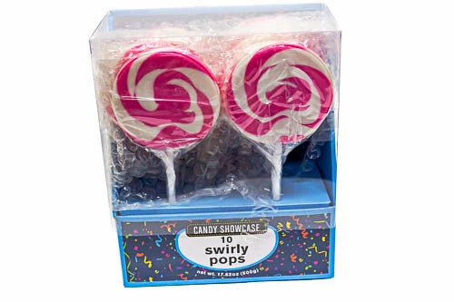 Lollipops - Swirl Flat Pops Pink 2 Lollipops - Swirl Flat Pops Pink - Image 2