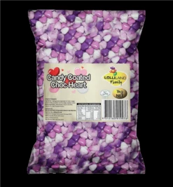 Candy Shell Purple And White Chocolate Hearts 1kg